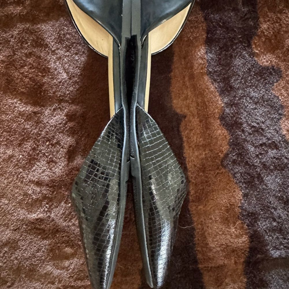 Circus by Sam Edelman Black Snakeskin Flats - Picture 2 of 3